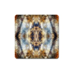 Retro Hippie Vibe Psychedelic Silver Square Magnet