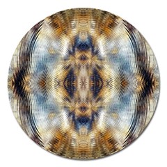 Retro Hippie Vibe Psychedelic Silver Magnet 5  (round)