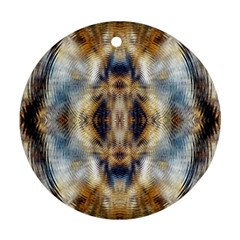 Retro Hippie Vibe Psychedelic Silver Round Ornament (two Sides) by CrypticFragmentsDesign