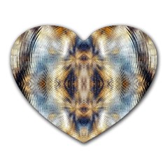 Retro Hippie Vibe Psychedelic Silver Heart Mousepads by CrypticFragmentsDesign