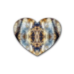 Retro Hippie Vibe Psychedelic Silver Rubber Coaster (heart)  by CrypticFragmentsDesign