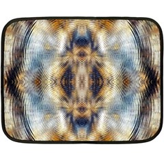 Retro Hippie Vibe Psychedelic Silver Double Sided Fleece Blanket (mini)  by CrypticFragmentsDesign