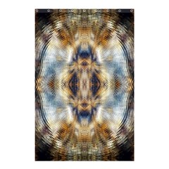 Retro Hippie Vibe Psychedelic Silver Shower Curtain 48  X 72  (small)  by CrypticFragmentsDesign