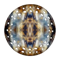 Retro Hippie Vibe Psychedelic Silver Ornament (round Filigree)