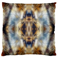 Retro Hippie Vibe Psychedelic Silver Large Cushion Case (two Sides) by CrypticFragmentsDesign