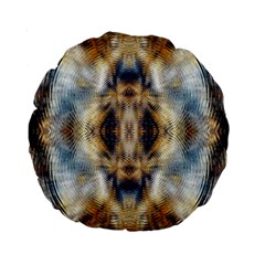 Retro Hippie Vibe Psychedelic Silver Standard 15  Premium Round Cushions by CrypticFragmentsDesign