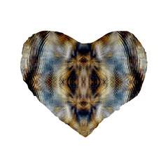 Retro Hippie Vibe Psychedelic Silver Standard 16  Premium Flano Heart Shape Cushions by CrypticFragmentsDesign