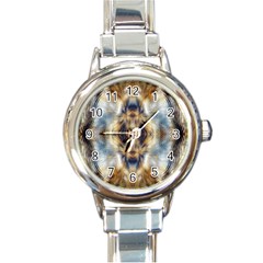 Retro Hippie Vibe Psychedelic Silver Round Italian Charm Watch by CrypticFragmentsDesign