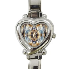 Retro Hippie Vibe Psychedelic Silver Heart Italian Charm Watch by CrypticFragmentsDesign