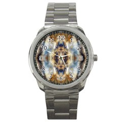 Retro Hippie Vibe Psychedelic Silver Sport Metal Watch