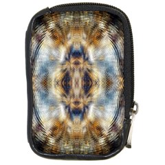 Retro Hippie Vibe Psychedelic Silver Compact Camera Leather Case by CrypticFragmentsDesign