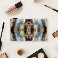 Retro Hippie Vibe Psychedelic Silver Cosmetic Bag (small) by CrypticFragmentsDesign