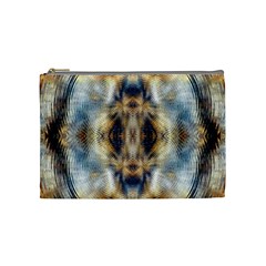 Retro Hippie Vibe Psychedelic Silver Cosmetic Bag (medium) by CrypticFragmentsDesign