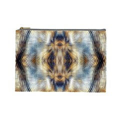 Retro Hippie Vibe Psychedelic Silver Cosmetic Bag (large)