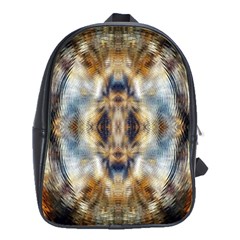 Retro Hippie Vibe Psychedelic Silver School Bag (large)