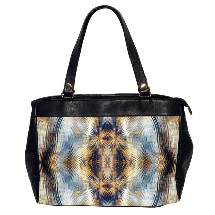 Retro Hippie Vibe Psychedelic Silver Oversize Office Handbag (2 Sides)