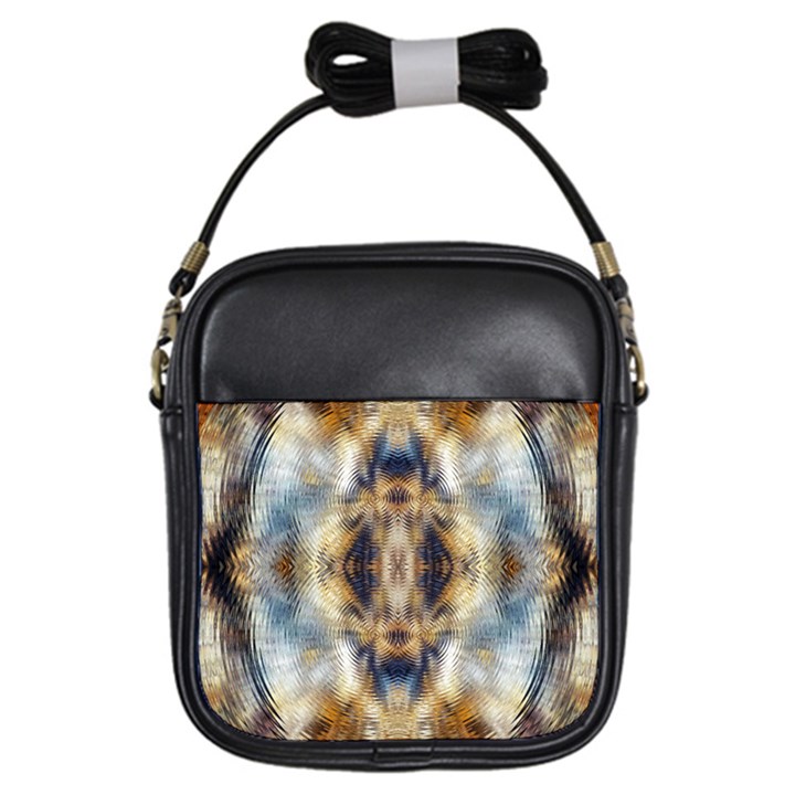 Retro Hippie Vibe Psychedelic Silver Girls Sling Bag