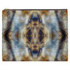 Retro Hippie Vibe Psychedelic Silver Cosmetic Bag (xxxl)