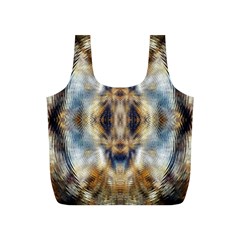 Retro Hippie Vibe Psychedelic Silver Full Print Recycle Bag (s) by CrypticFragmentsDesign