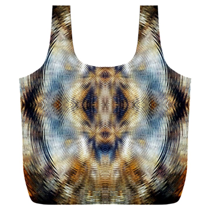 Retro Hippie Vibe Psychedelic Silver Full Print Recycle Bag (XXXL)