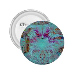 Retro Hippie Abstract Floral Blue Violet 2 25  Buttons by CrypticFragmentsDesign