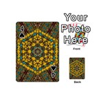 Mandala Faux Artificial Leather Among Spring Flowers Playing Cards 54 Designs (Mini) Front - Spade4