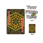 Mandala Faux Artificial Leather Among Spring Flowers Playing Cards 54 Designs (Mini) Front - Joker2