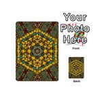 Mandala Faux Artificial Leather Among Spring Flowers Playing Cards 54 Designs (Mini) Back