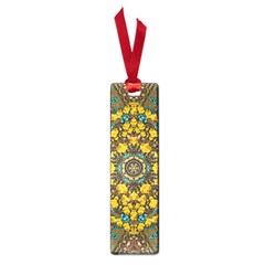 Mandala Faux Artificial Leather Among Spring Flowers Small Book Marks by pepitasart