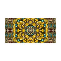 Mandala Faux Artificial Leather Among Spring Flowers Yoga Headband by pepitasart