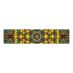 Mandala Faux Artificial Leather Among Spring Flowers Velvet Scrunchie by pepitasart