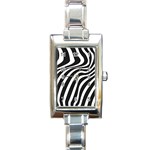 Wave Line Curve Rectangle Italian Charm Watch Front