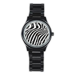 Wave Line Curve Stainless Steel Round Watch by Dutashop