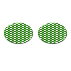 Clover Leaf Shamrock St Patricks Day Cufflinks (oval)