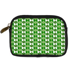 Clover Leaf Shamrock St Patricks Day Digital Camera Leather Case by Dutashop