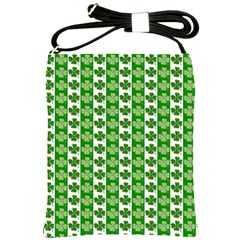 Clover Leaf Shamrock St Patricks Day Shoulder Sling Bag by Dutashop