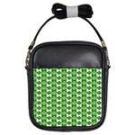 Clover Leaf Shamrock St Patricks Day Girls Sling Bag Front