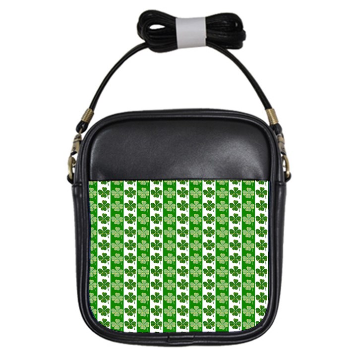 Clover Leaf Shamrock St Patricks Day Girls Sling Bag