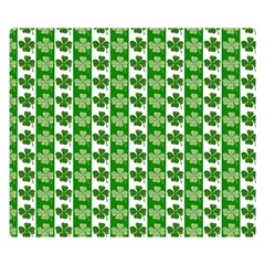 Clover Leaf Shamrock St Patricks Day Double Sided Flano Blanket (small) 