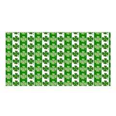 Clover Leaf Shamrock St Patricks Day Satin Shawl