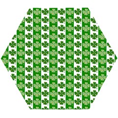 Clover Leaf Shamrock St Patricks Day Wooden Puzzle Hexagon by Dutashop