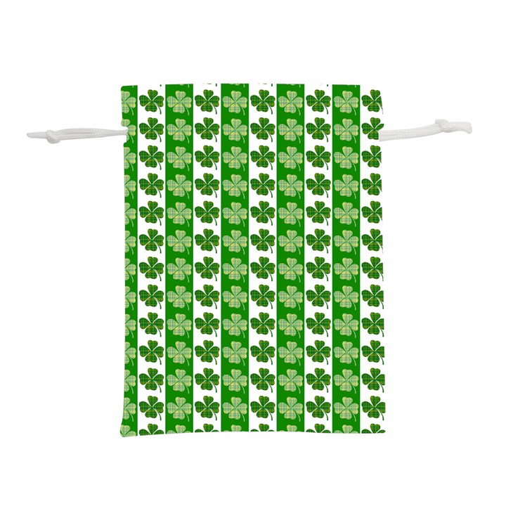 Clover Leaf Shamrock St Patricks Day Lightweight Drawstring Pouch (S)