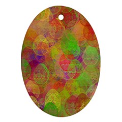 Easter Egg Colorful Texture Oval Ornament (two Sides) by Dutashop