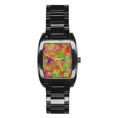 Easter Egg Colorful Texture Stainless Steel Barrel Watch by Dutashop