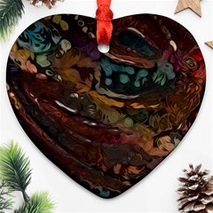 Abstract Art Heart Ornament (two Sides) by Dutashop