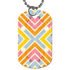 Line Pattern Cross Print Repeat Dog Tag (one Side)