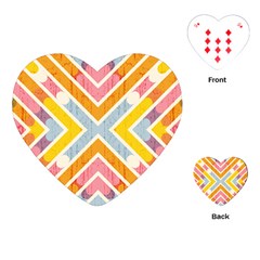 Line Pattern Cross Print Repeat Playing Cards Single Design (heart) by Dutashop