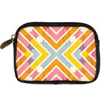 Line Pattern Cross Print Repeat Digital Camera Leather Case Front