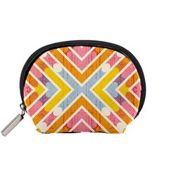 Line Pattern Cross Print Repeat Accessory Pouch (small) by Dutashop