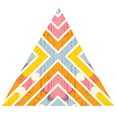 Line Pattern Cross Print Repeat Wooden Puzzle Triangle by Dutashop